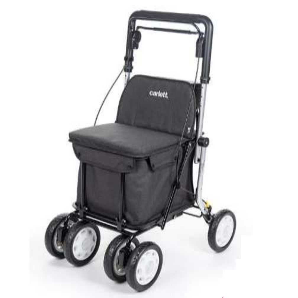 Deambulatore Rollator alluminio per esterno con Borsa