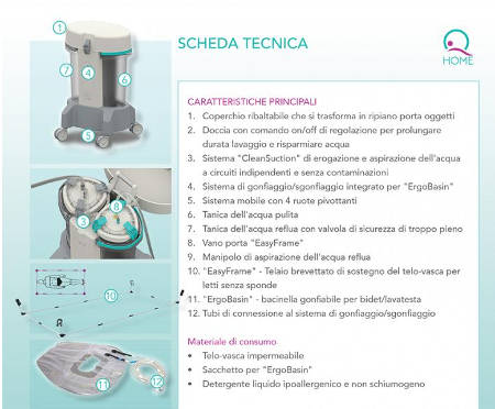 Aquabuddy doccia per disabili ed anziani allettati