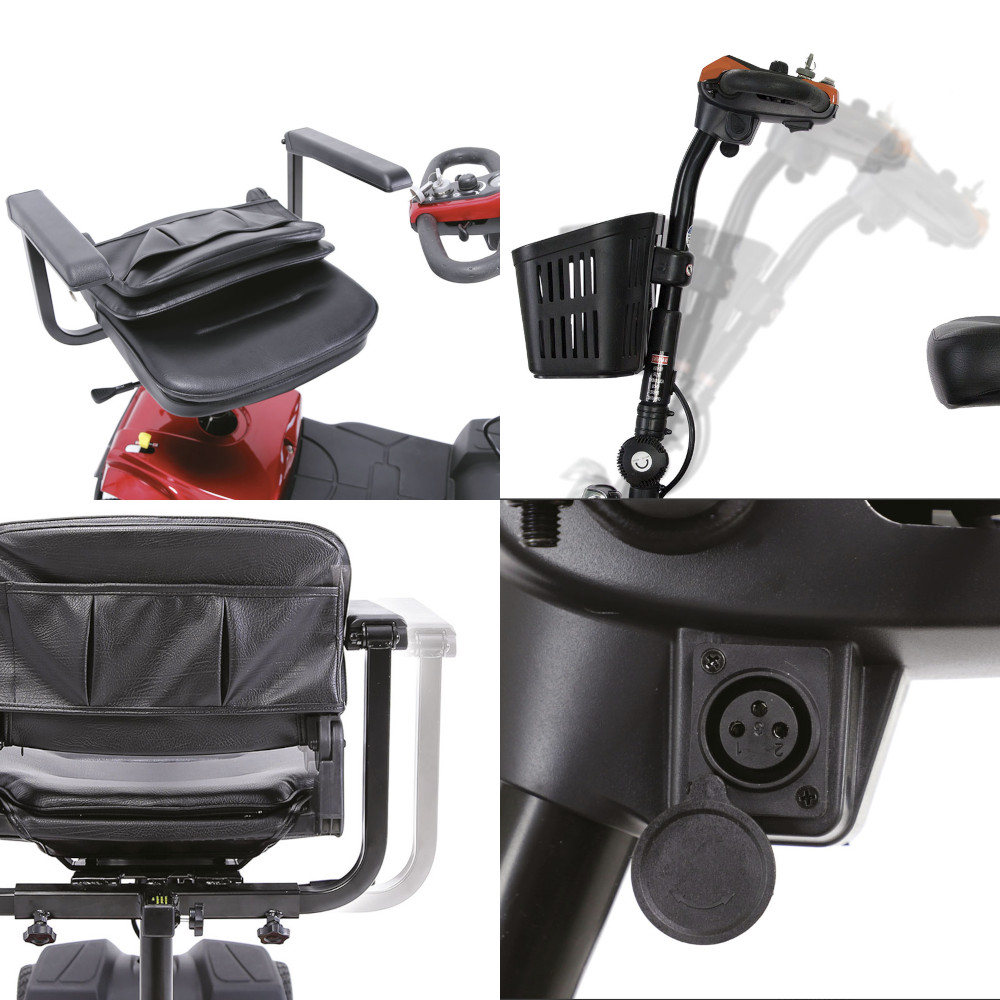 Scooter elettrico smontabile per disabili e anziani a 4 ruote