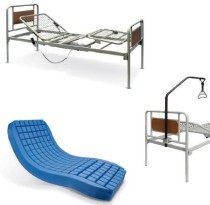 Letto ospedaliero elettrico + Materasso antidecubito + Tavolo + Alzamalato