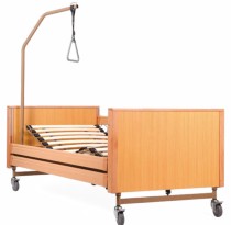 Letto ortopedico elettrico in legno ad altezza variabile con doghe in legno