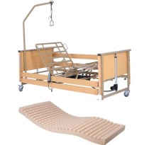 Letto ospedaliero elettrico + Sponde ribaltabili + Materasso